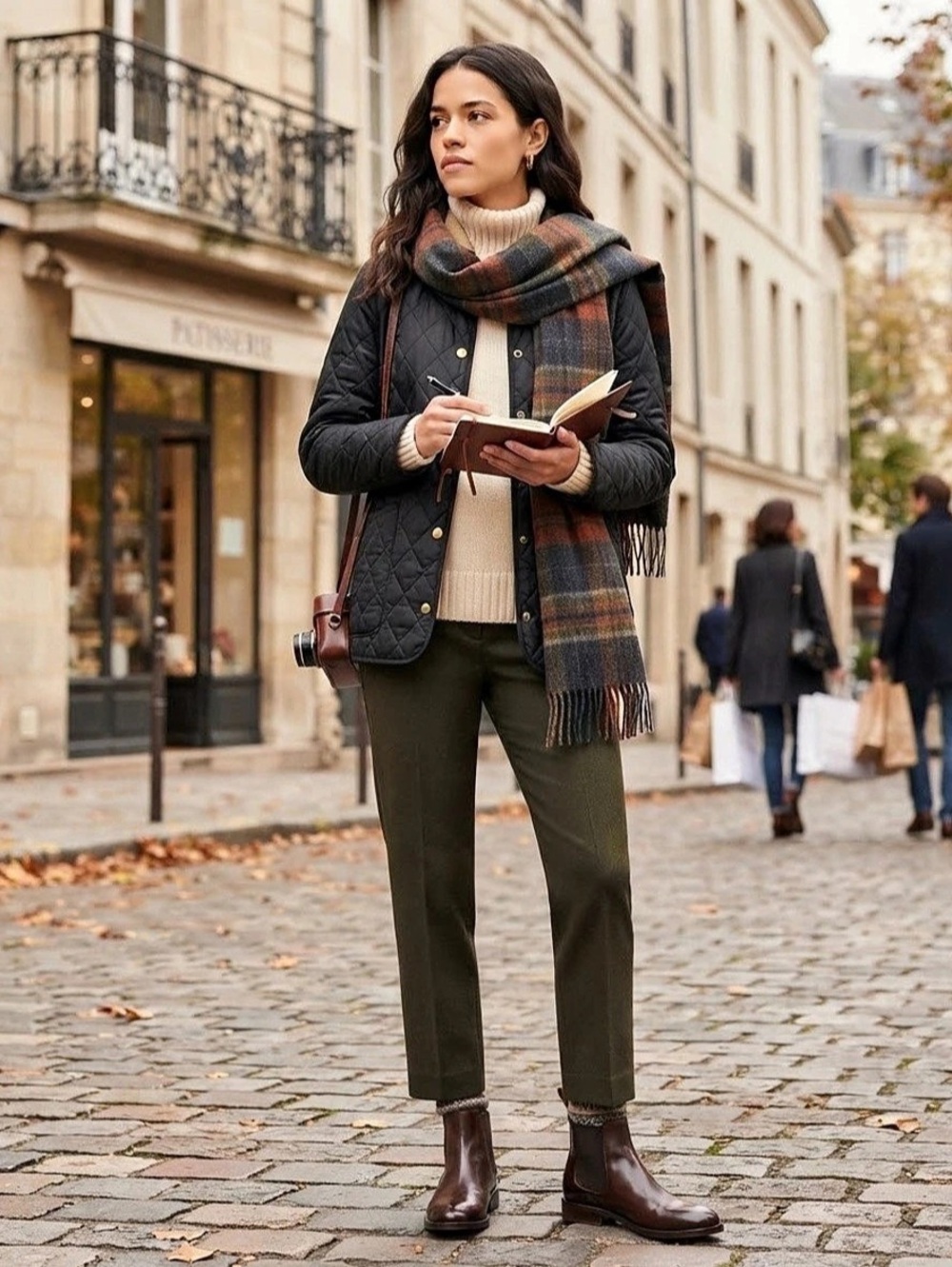 Hunter Women's Quilted Jacket in Black & Brown - Picture 5 of 6